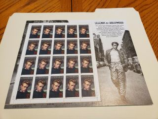 Us Scott 3082 Pane Of 20 James Dean Legends Of Hollywood 32 Cents Face Mnh
