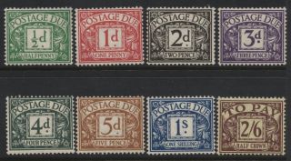 1936 - 37 ½d - 2/6 Postage Due Mounted Set Of Eight Values.  Sg D19 - 26