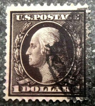 Buffalo Stamps: Scott 342,  $1 Washington Perf 12,  Vf - Face - Cxl,  Cv = $100