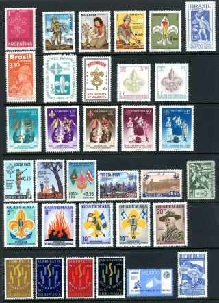 1948/71 Selection Of 180,  Different Boy Scout Stamps,  Miniature Sheets Umm/lmm
