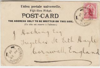 Fanning Island - Zealand Postal Agency - Fiji Postcard View 1903
