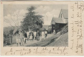Fanning Island - Zealand Postal Agency - Fiji postcard view 1903 2