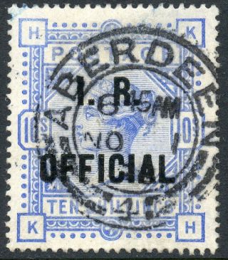 1890 10/ - Ultramarine On White Paper " I.  R.  Official " S.  G.  010.