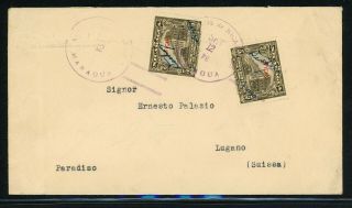 Nicaragua Postal History: Lot 39 1934 10 Official Managua - Lugano $$$