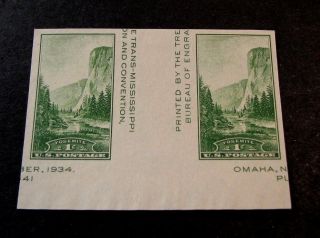 Us Stamp Scott 769 El Capitan Vert.  Gutter Pair 1935 Mh L180