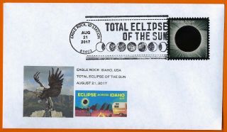 Total Eclipse Of The Sun.  Eagle Rock,  Idaho Usa.  Postal Event Cover And Stamp