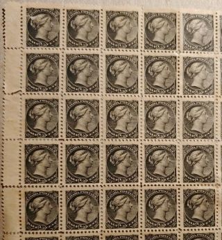 Canada Postage Stamp,  Scott 34,  (1882) Full Sheet Of 100.  No Gum. 2