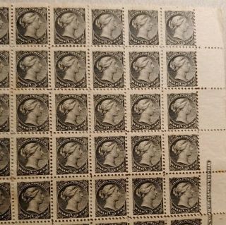 Canada Postage Stamp,  Scott 34,  (1882) Full Sheet Of 100.  No Gum. 3