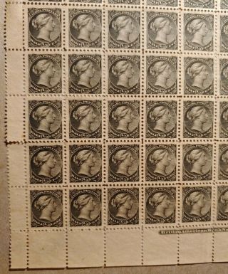 Canada Postage Stamp,  Scott 34,  (1882) Full Sheet Of 100.  No Gum. 4