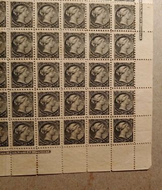 Canada Postage Stamp,  Scott 34,  (1882) Full Sheet Of 100.  No Gum. 5
