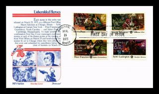Dr Jim Stamps Us Unheralded Heroes Combination Fdc Cover Scott 1559 - 62