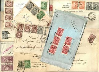 Greece:1906 Athens Olympic Games,  Postal History Lot From 5 Covers & 11 Cards.
