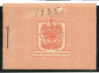 Canada 1935 Kgv Medallion Issue 3c Booklet Bk26 - French