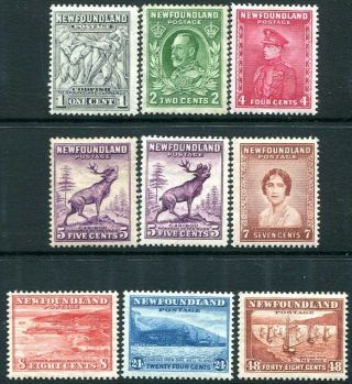 Newfoundland - 1932 - 38 Set To 48c Including Both Dies Of 5c Sg 222 - 228c Mounted/m