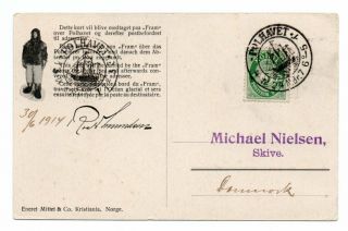 Norway/polar: Postcard To Denmark From Fram,  Amundsen,  Polhavet 1914,  Scarce (4)