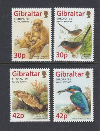 Gibraltar 1999 Europa Parks & Gardens Wildlife Set Of 4 - Mnh
