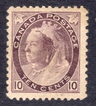 Canada 1898 - 1902 Qv Numerals 10c Deep Brownish Purple M,  Sg 164 Cat £170