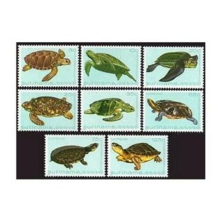 Surinam 591 - 595,  C98 - C100,  Mnh.  Michel 970 - 977.  Turtles,  1982.