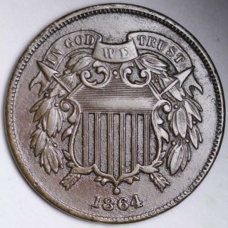 1864 Two Cent Piece Choice Xf E182 Xnt