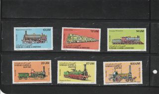 1980 Mauritania,  Locomotives,  Set Of 6,  Mnh