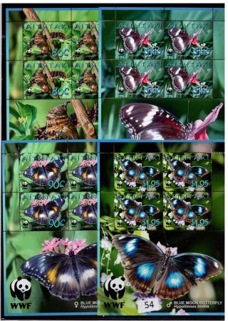 / Aitutaki - Mnh - Wwf - Nature - Butterflies - Plants - Flowers