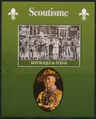 Chad 2016 Boy Scouts Baden Powell Imperforate Souvenir Sheet Ii Nh