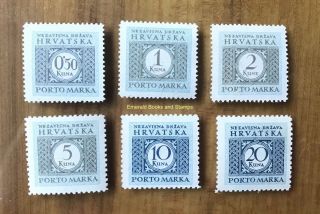 Ebs Croatia Hrvatska Ndh 1942 Postage Due Stamps Porto Michel P11 - P16 Mnh