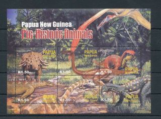 Papua Guinea Png 2004 Dinosaurs Mnh Sheet (pap45)