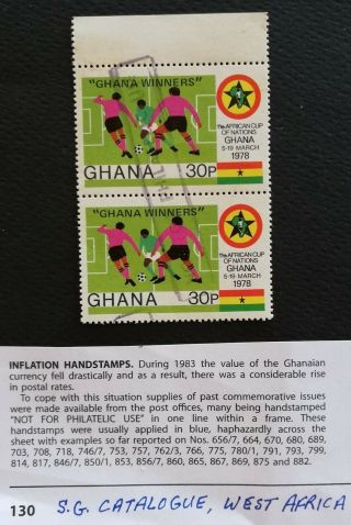Ghana Inflation Handstamps Pair M.  N.  H.