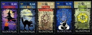 Herrickstamp Issues Slovenia Superstitions & Magic (witches,  Black Cats)