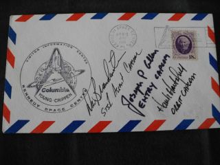 Sts 1 Launchcover Ksc Orig.  Signed Capcom Team,  Space