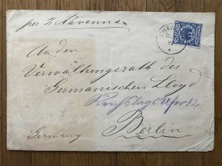 China Old Cover German Post Melchers And Co Shanghai To Germany 1897