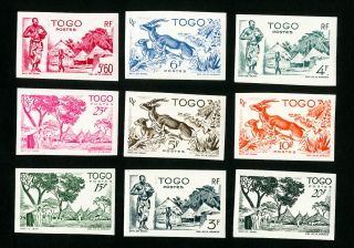 Togo Stamps 9 Early Imperfs Some Animals Very Rare