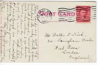 1911 Pre Cancel N.  T.  E.  ? On Minn Postcard To England.