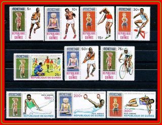 Guinea 1968 Mexico Olympics Sc 522/c111a Mnh Sports,  Cycling,  Football