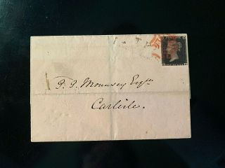 1840 Penny Black On Cover (3 Of 3) With Close Margins - Plate ?