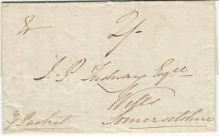 Antigua,  1834 Stampless Cover With Letter,  To Somersetshire,  England,  2sh Rate