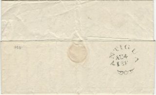 Antigua,  1834 Stampless Cover with Letter,  to Somersetshire,  England,  2sh Rate 2