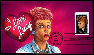 Scott 3523 37 Cents Lucille Ball David Peterman Hand Painted Fdc 46 Of 60