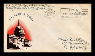 Dr Jim Stamps Us Frank World War Ii Capitol Cachet Cover 1943 Kelly Field