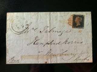 1840 Penny Black On Cover (1 Of 3) With Margins - Plate 6?
