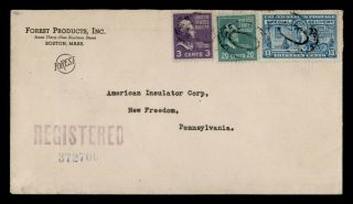 Dr Who 1946 Ma Special Delivery Registered Prexie To Freedom Pa E66956