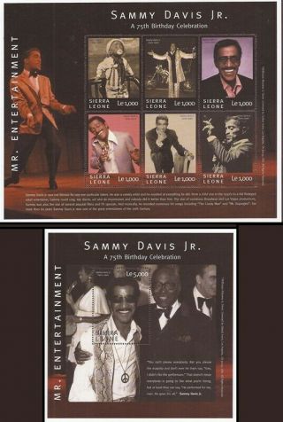 Sierra Leone - 2000 Sammy Davis Jr.  - 6 Stamp Sheet,  Souvenir Sheet 2251 - 2