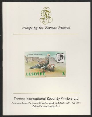 Lesotho (492) 1981 Rock Pigeon 2s Imperf On Format International Proof Card