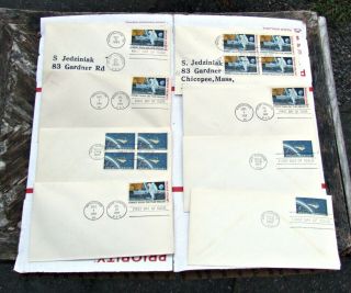 8 Moon Landing 1969 Dual Cancelled Cachet Space First Day Cover Plus Mercury