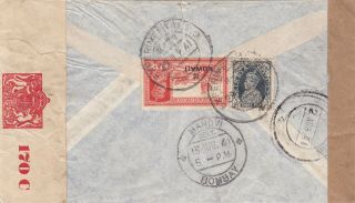Kuwait 1941 Cover To Bombay,  2a & India 3p,  Experimental P.  O.  K79 Cds & Censor