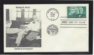 George W.  Norris Fdc 1961 Washington,  Dc Only One Made