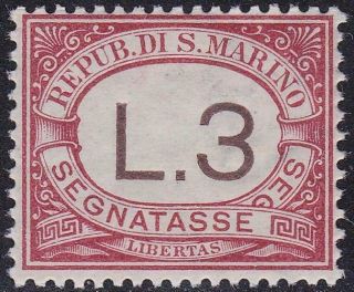San Marino 1919 Postage Due L.  3 Well Centered Mnh T21204