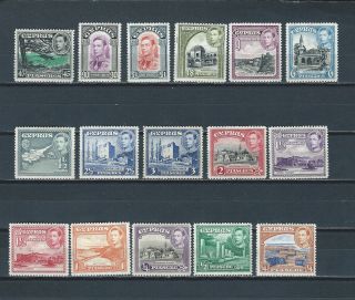 Cyprus Scott 143 - 155 1938 Vrey Fine Never Hinged Stamp Set