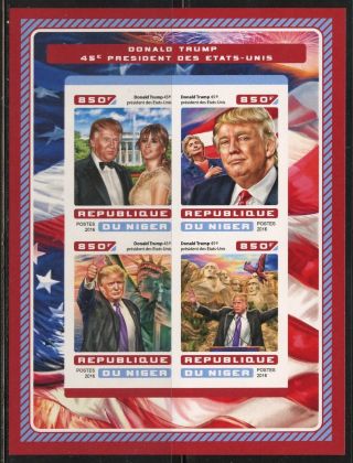 Niger 2016 Donald Trump 45th President Of The Us Statue Of Liberty Impf Sheet